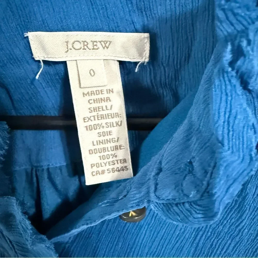 J. Crew Ruffled Blue‎ Sleeveless Blouse